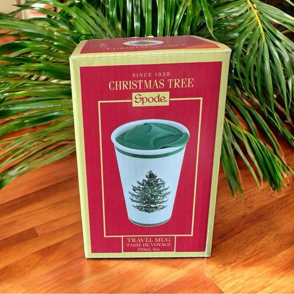 Spode Christmas Tree Ceramic Travel Mug with Lid - 8oz - NWT - Picture 8 of 11